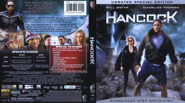 Hancock (Blu-ray) dvd cover