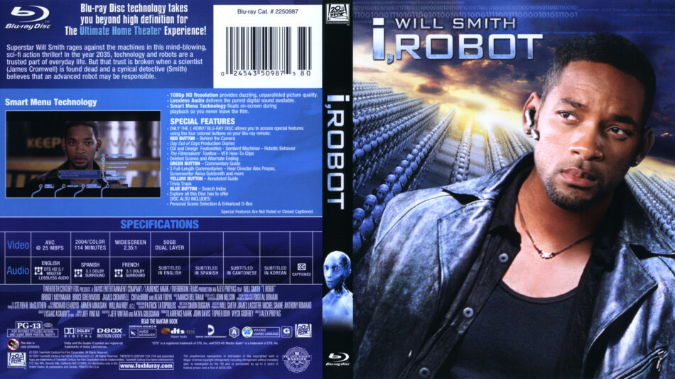 I, Robot (Blu-ray) dvd cover