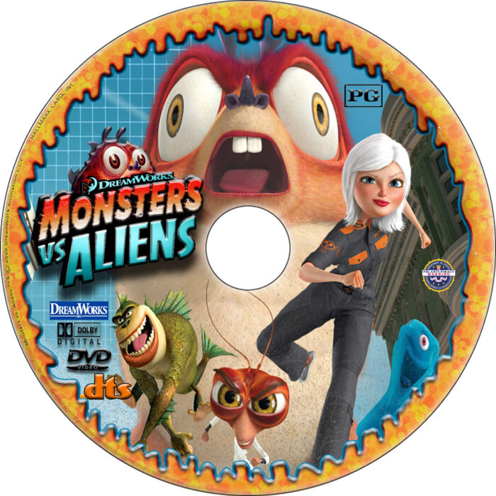 Monsters Vs Aliens Dvd Label R Custom Art