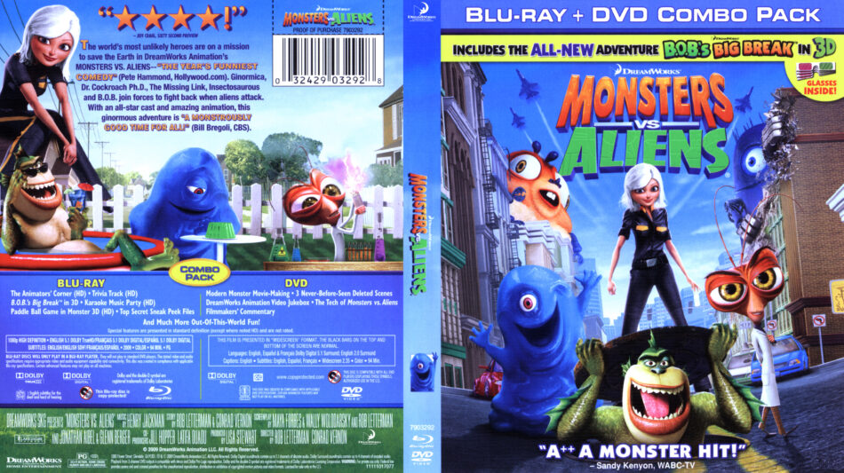 Monsters VS Aliens (Blu-ray) dvd cover