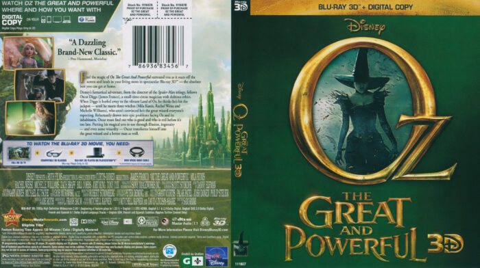 Oz The Great and Powerful (Blu-ray) 3D dvd cover