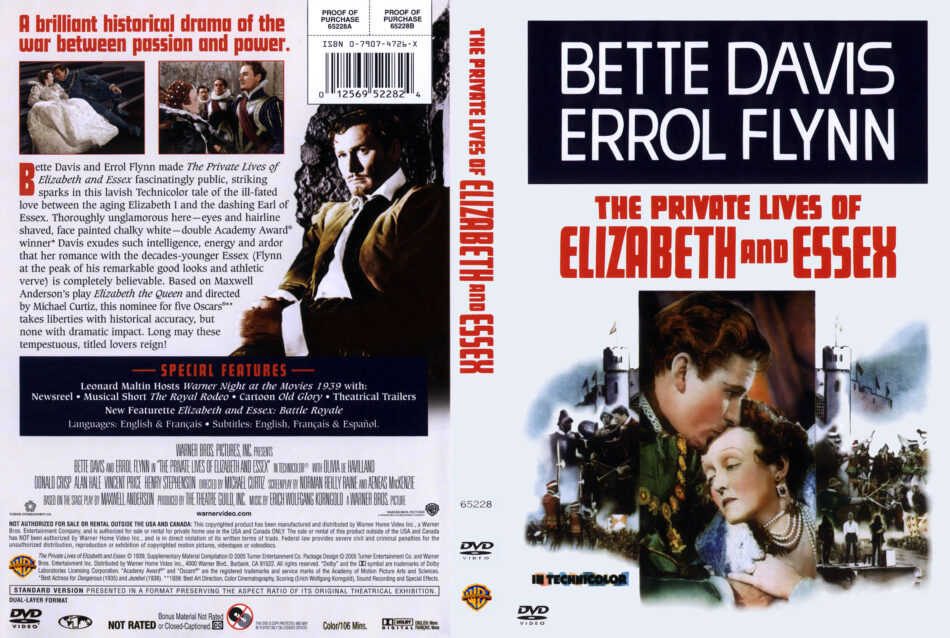 The Private Lives of Elizabeth and Essex dvd cover