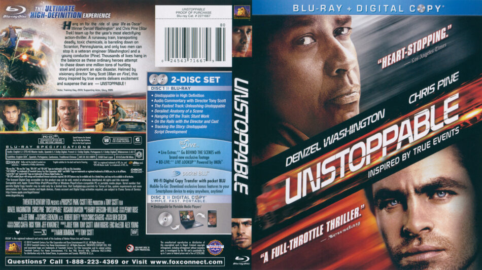 Unstoppable (Blu-ray) dvd cover
