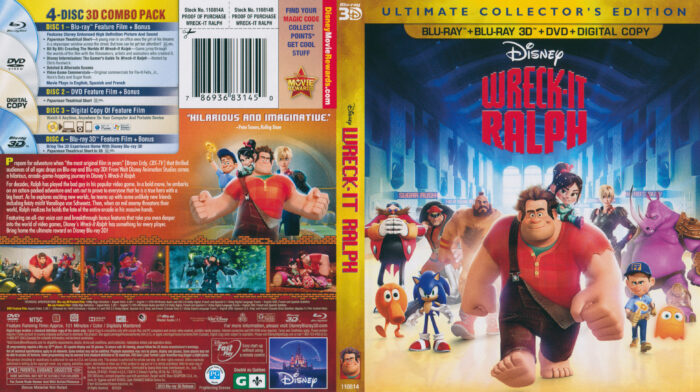 Wreck It Ralph 3D (Blu-ray) dvd cover