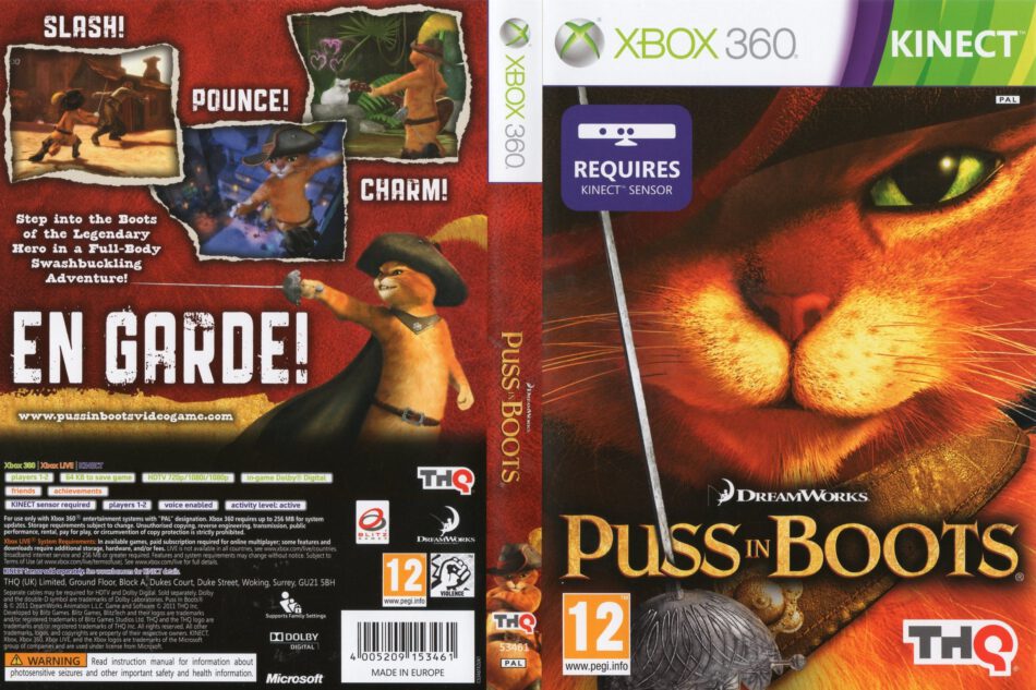 Puss In Boots Gato De Botas Xbox 360 Kinect Ntsc