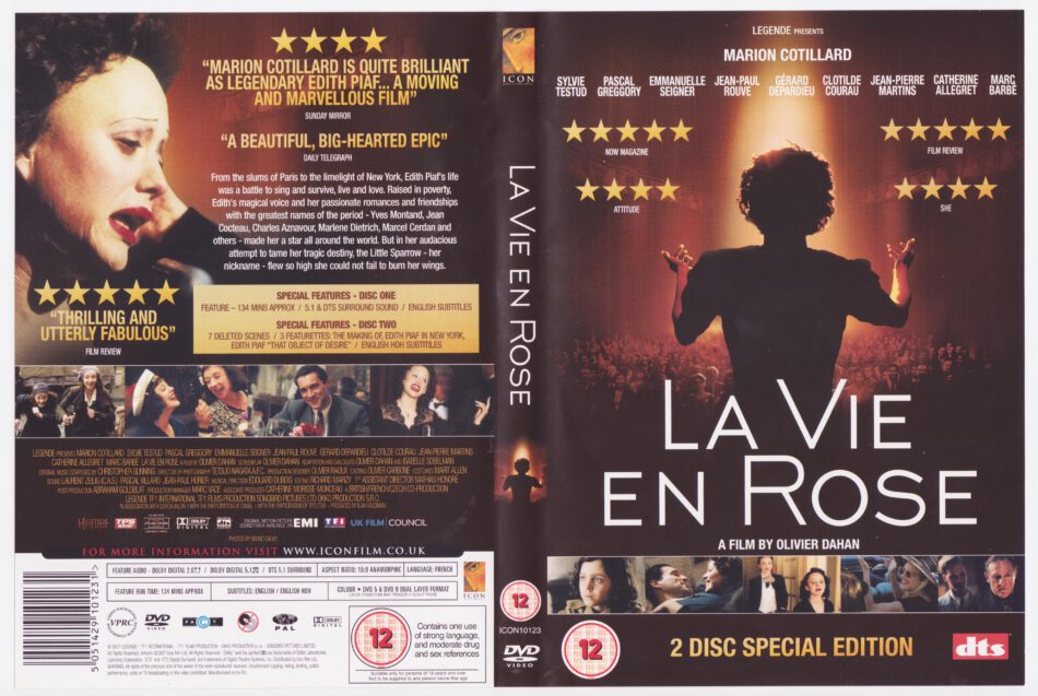 La Vie En Rose (2007) R2 - Movie DVD - CD Label, DVD Cover, Front Cover