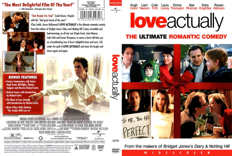 Love Actually (2003) R1 - Movie DVD - CD label, DVD Cover, Front Cover