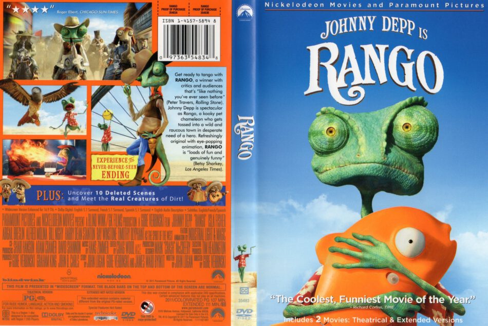 Rango (2011) WS R1 - Cartoon DVD - CD Label, DVD Cover, Front Cover