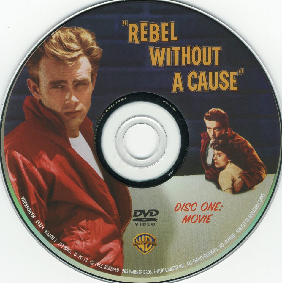 Rebel Without A Cause (1955) UR WS R1 - Movie DVD - CD label, DVD Cover ...