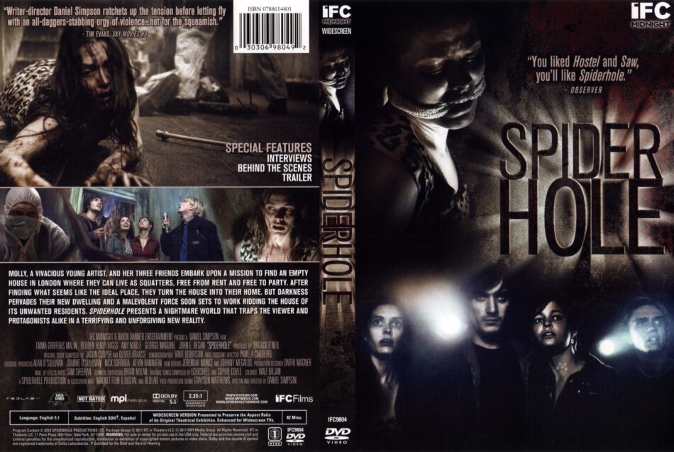 Spiderhole (2010) WS R1 - Movie DVD - CD Label, DVD Cover, Front Cover