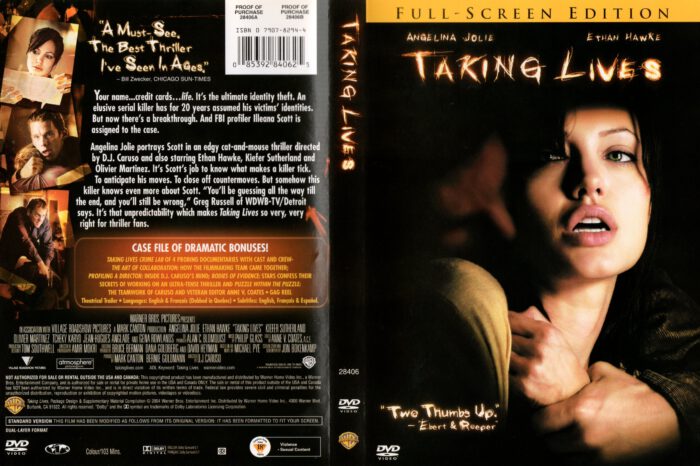 Taking Lives (2004) FS R1 - Movie DVD - CD label, DVD Cover, Front Cover