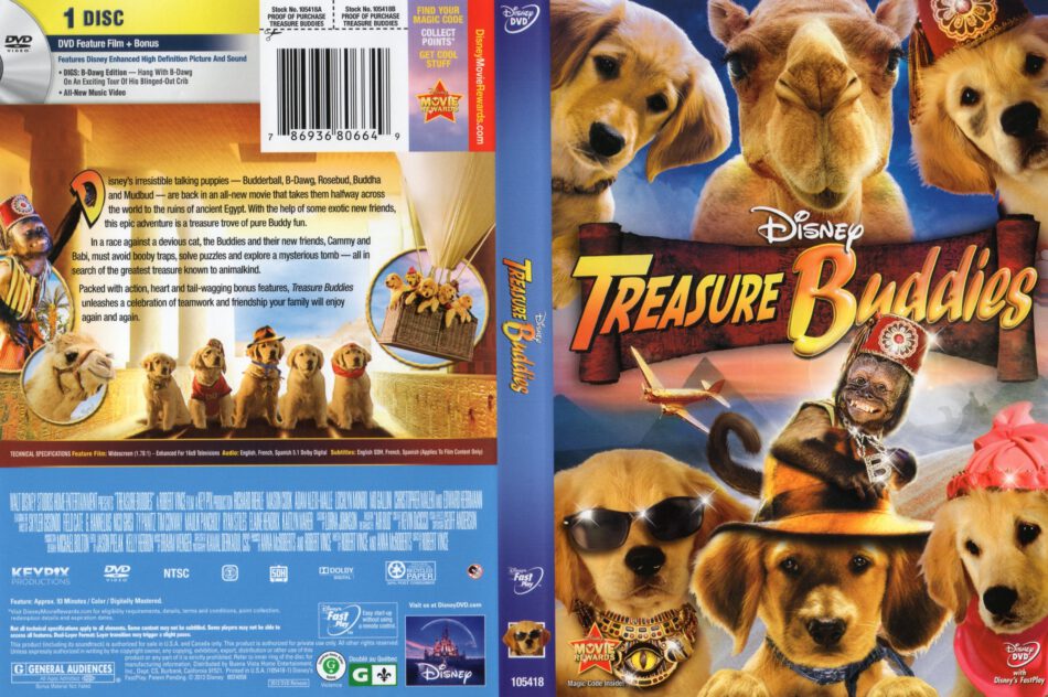 Treasure Buddies (2012) WS R1 - DVD - CD Label, DVD Cover, Front Cover